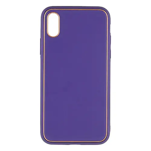 Чехол Leather Case Gold with Frame для Apple iPhone Xs Purple