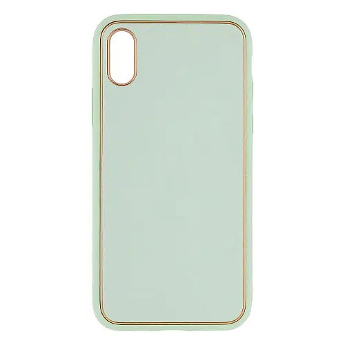 Чехол Leather Case Gold with Frame для Apple iPhone Xs Mint