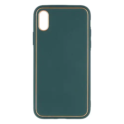 Чехол Leather Case Gold with Frame для Apple iPhone Xs Dark Green