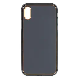 Чехол Leather Case Gold with Frame для Apple iPhone Xs Сірий