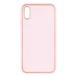 Чохол Leather Case Gold with Frame для Apple iPhone Xs Pink