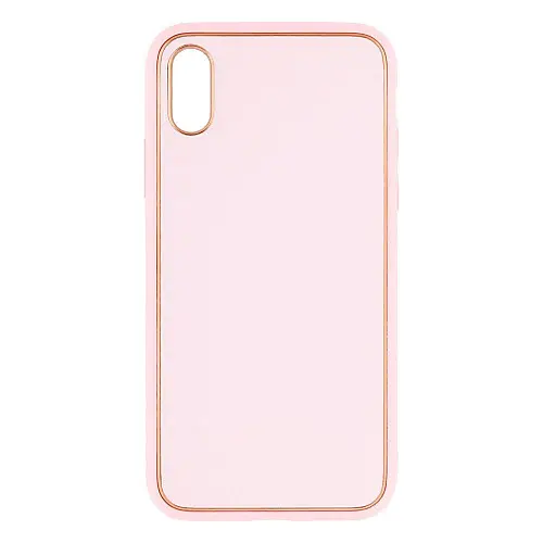 Чехол Leather Case Gold with Frame для Apple iPhone Xs Pink