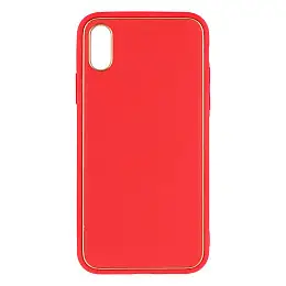 Чохол Leather Case Gold with Frame для Apple iPhone Xs Red