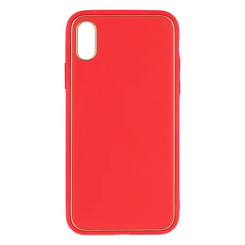 Чехол Leather Case Gold with Frame для Apple iPhone Xs Red