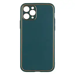Чехол Leather Case Gold with Frame для Apple iPhone 11 Pro Темно-зелений