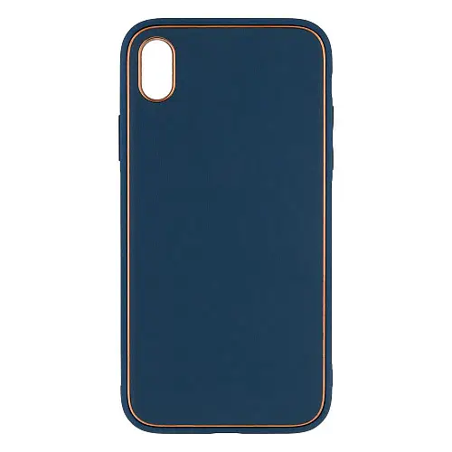 Чехол Leather Case Gold with Frame для Apple iPhone Xr Navy Blue
