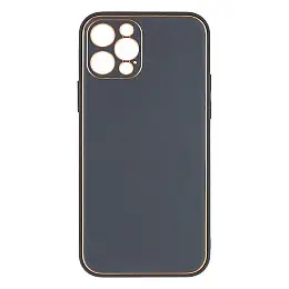 Чехол Leather Case Gold with Frame для Apple iPhone 12 6,1 дюйма Сірий