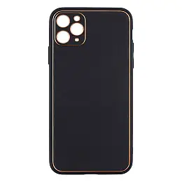 Чехол Leather Case Gold with Frame для Apple iPhone 11 Pro Max Black