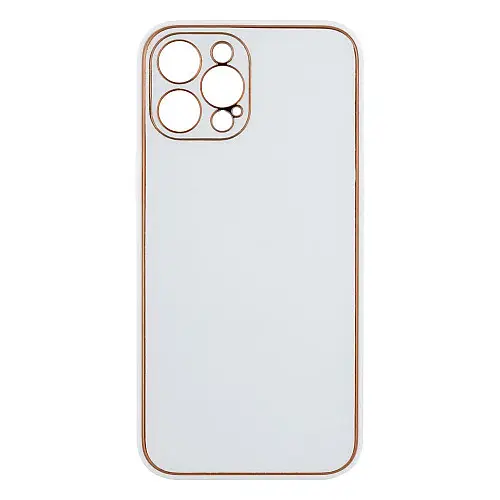 Чехол Leather Case Gold with Frame для Apple iPhone 12 Pro Max White