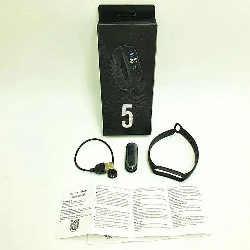 Умний фітнес браслет трекер UKC з пульсометром крокоміром Smart band M5 чорний