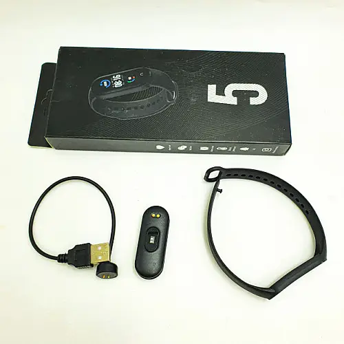 Умний фітнес браслет трекер UKC з пульсометром крокоміром Smart band M5 чорний
