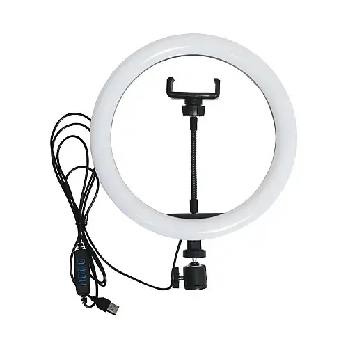 Кольцевая светодиодная LED лампа RIAS ZD-666 26см USB управление на проводе (4_00328)
