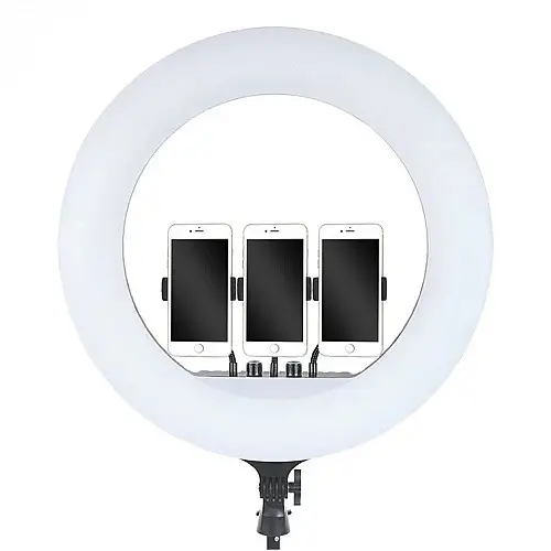 Кольцевая светодиодная LED лампа RIAS RL-18 45см на 3 держателя с пультом ДУ и чехлом (4_00547)