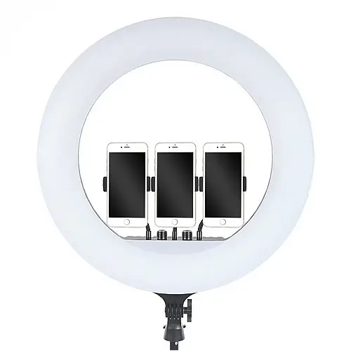 Кольцевая светодиодная LED лампа RIAS RL-21 54см на 3 держателя с пультом ДУ и чехлом (4_00543)