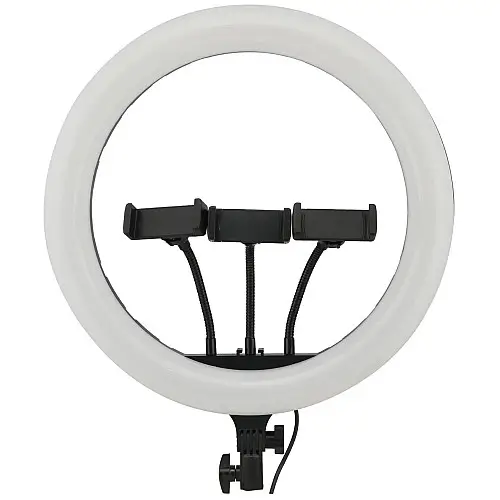 Кольцевая светодиодная LED лампа RIAS MJ36 RGB 36см Разноцветная на 3 держателя USB управление на проводе