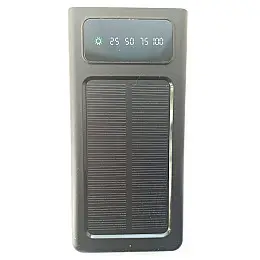 УМБ Power Bank Solar 30000mAh повербанк 4 в 1 с солнечной панелью, экраном, фонариком Black (11229-hbr)