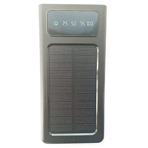 УМБ Power Bank Solar 30000mAh повербанк 4 в 1 с солнечной панелью, экраном, фонариком Black (11229-hbr)