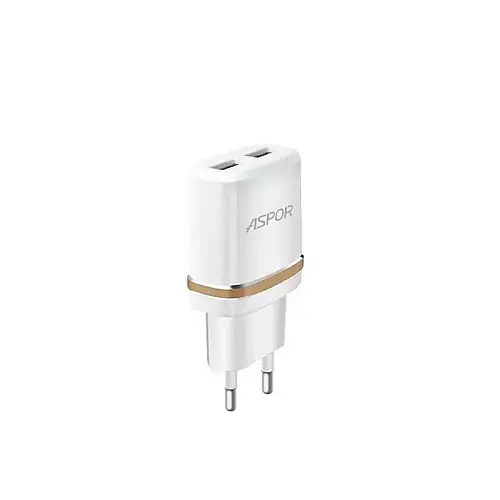 Сетевий зарядний пристрій для Aspor A828 Eco 2USB/2.4A + кабель USB – Type-C - білий