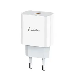 Сетеве зарядний пристрій Avantis A838 Plus QC3.0 (PD 20W) - білий