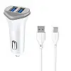 Автомобільне зарядне пристрій Aspor A903 (2USB/3.4A) + USB кабель Micro- білий