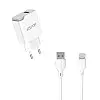 Сетеве зарядний пристрій Aspor A827 IQ (USB/2.4A) + кабель USB – Lightning - білий