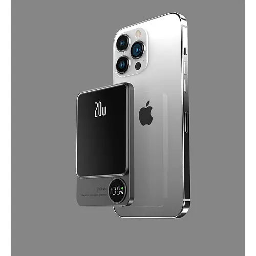 УМБ магнітна Mag Save з бездротовою зарядкою 10000 mAh 20 Вт для iPhone Сірий (Q920WPlus) Power