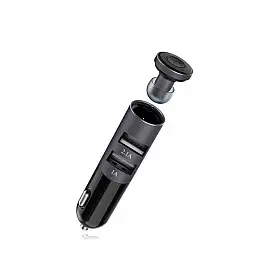Гарнітура зарядка Remax RB-T11С bluetooth V4.0 2USB 2.1А/1А Чорний (00000000480)