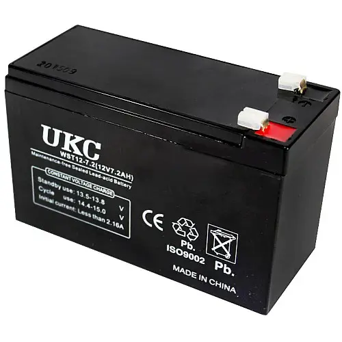 Аккумулятор свинцово-кислотный UKC WST12-7.2 12V 7.2Ah Black (3_04400)