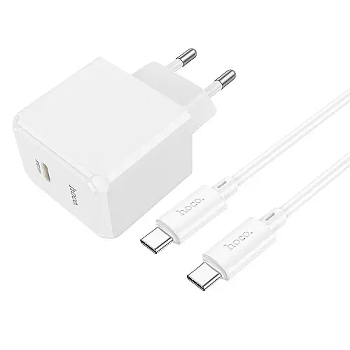 Сетевое зарядное устройство Hoco CS13A Ocean PD20W Type-C to Type-C White