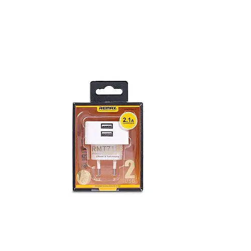 Сетевий зарядний пристрій Remax RMT-7188 Moon 2.1A 2 USB 220V Білий