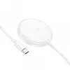 Бездротовий зарядний пристрій Hoco CW50 Fast 3-в-1 магнітний iWatch 2.5W/MagSafe 7.5W Type-C AirPods / iWatch 1–8 SE/SE2 Ultra Білий