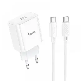 Комплект зарядного пристрою Hoco C76A Pro 1Type-C PD/QC 30W PPS Type-C to Type-C Білий