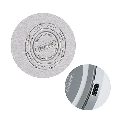 Бездротовий зарядний пристрій Remax RP-W5 Round Wireless QI Сірий