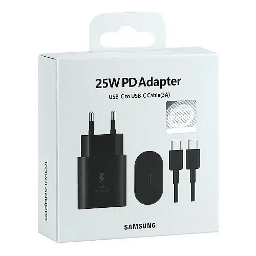Зарядний комплект Samsung EP-TA800NBE USB Type-C PD 3.0 PPS Max 25W S20 A53 A73 A33 A13 Чорний
