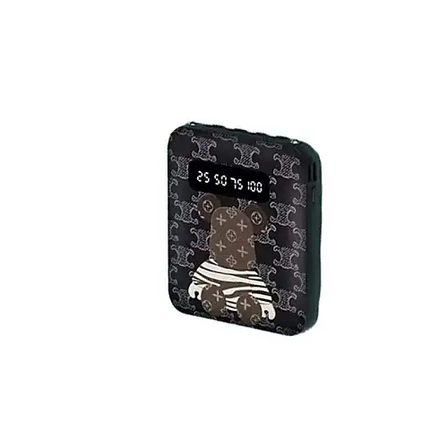 УМБ Power Bank Smart 5000mAh повербанк с экраном и фонариком 4 в 1 Bearbrick Black (16133-hbr)