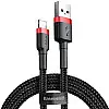 Кабель BASEUS Cafule Lightning 2.4A 1м червоний/чорний