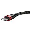 Кабель BASEUS Cafule Lightning 2.4A 1м червоний/чорний