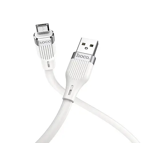 Кабель для зарядки USB Hoco U72 Forest Silicone USB-МicroUSB 1.2 м 2.4A Білий
