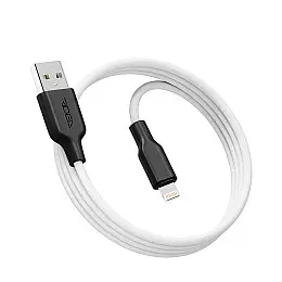 Кабель для зарядки та обміну даними USB Ridea RC-AI21 AirSiliconePro 12W 5V/2.4A USB-Lightning 1 м Біло-чорний
