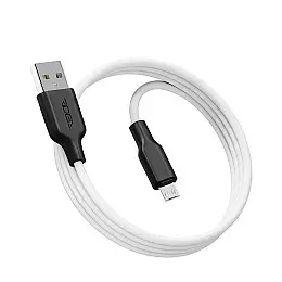 Кабель для зарядки та обміну даними USB Ridea RC-AI21 AirSiliconePro 60W 20V/3A USB-МicroUSB 1 м Біло-чорний