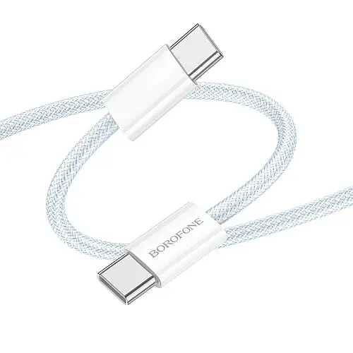 Кабель для зарядки та обміну даними USB Borofone BX103 60W/3A Type-C to Type-C 1 м Синій