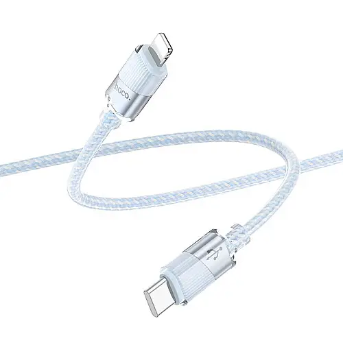 Кабель для зарядки та передачі даних USB Hoco U132 Beijing PD27W/3A Type-C to Lightning 1.2 м Голубий