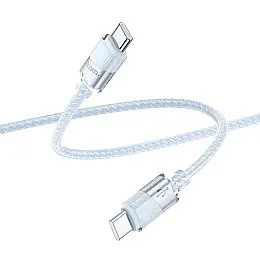 Кабель для зарядки та передачі даних USB Hoco U132 Beijing 60W 20V/3A Type-C to Type-C 1.2 м Голубий