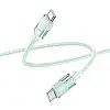 Кабель для зарядки та передачі даних USB Hoco U132 Beijing 60W 20V/3A Type-C до Type-C 1.2 м Зелений