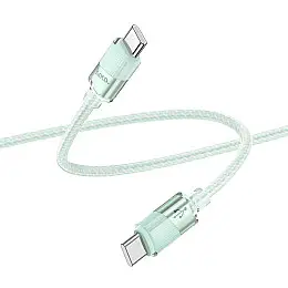 Кабель для зарядки та передачі даних USB Hoco U132 Beijing 60W 20V/3A Type-C до Type-C 1.2 м Зелений