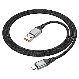 Кабель для зарядки та передачі даних USB Hoco U128 Viking 2in1 3A/60W USB-Type-C to Lightning 1.2 м Чорний