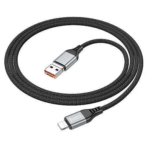 Кабель для зарядки та передачі даних USB Hoco U128 Viking 2in1 3A/60W USB-Type-C to Lightning 1.2 м Чорний