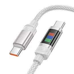 Кабель для зарядки та передачі даних USB Hoco U126 Lantern PD100W/5A Type-C до Type-C 1.2 м Сірий