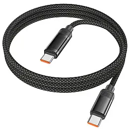 Кабель для зарядки та передачі даних USB Hoco U126 Lantern PD100W/5A Type-C to Type-C 1.2 м Black