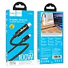 Кабель для зарядки та передачі даних USB Hoco U126 Lantern PD100W/5A Type-C to Type-C 1.2 м Black